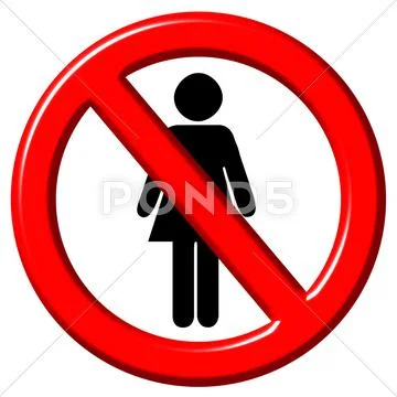 No women 3d sign Stock Illustration