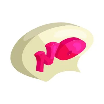 No word in a speech bubble icon, cartoon style Stock Illustration