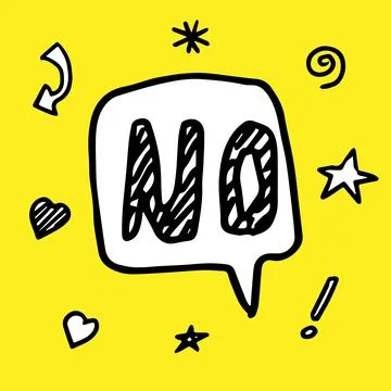 No word text on talk shape. Vector illustration speech bubble on yellow イラスト素材