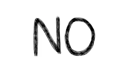 NO Word on White Background Scribble Animation Doodle Cartoon 4K Video stock 72442717