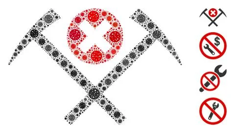 No Work Mosaic of CoronaVirus Elements Stock Illustration