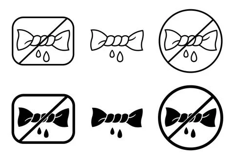 No Wringing icon set Stock Illustration