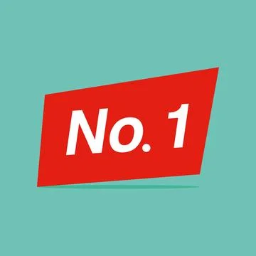 No.1 label icon. Top level. Vector. Stock Illustration