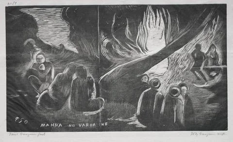 Noa Noa; The Devil Speaks (Mahna No Varua Ino), 1893-94. Paul Gauguin (Fren.. Stock Illustration