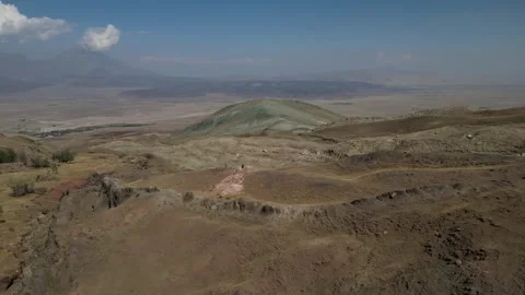 Noah's Ark, Drone View with Mount Ararat Background, Durupınar site, Turkey 4K Stock Footage 259541366