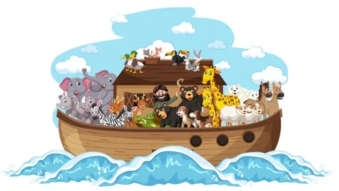 Noah's Ark Floating on Flood Water | Stock Video | Pond5