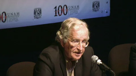 Noam Chomsky conference Stock Footage 856204