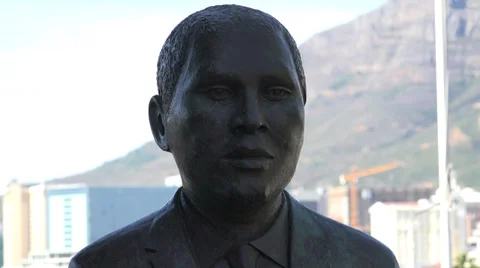 Nobel Square, Albert Luthuli statue Stock Footage 39301547