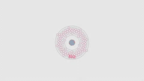 Nobelium No Bohr Atom Model Clean No Text Animation Video Overlay Alpha 4K Stockbeeldmateriaal 339363756
