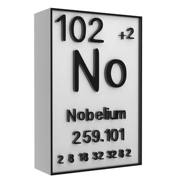 Nobelium,Phosphorus on the periodic table of the elements on white blackgro.. Foto stock