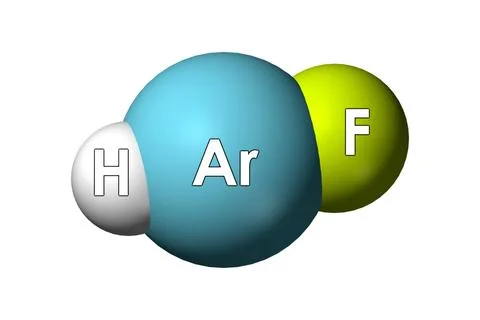 Noble gas compound molecule, Stock Illustration