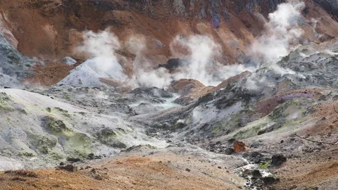 Noboribetsu Jigokudan Hell Valley Video stock 297858853