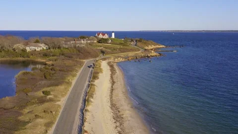 Nobska light road drone 库存影片 276134087