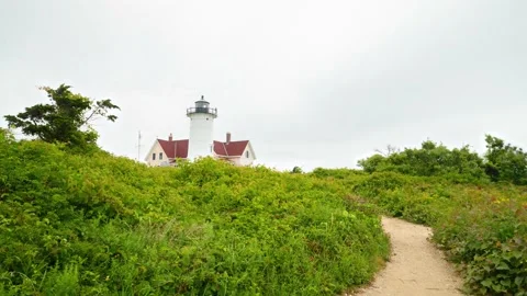 Nobska Lighthouse, Cape Cod, Falthom, MA, Timelapse Video Stock Footage 147557071