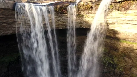 Noccalula falls waterfall drone Stock Footage 165995281