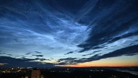 Noctilucent Clouds.  Stock Footage 296015817