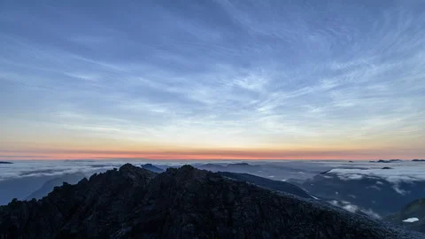 Noctilucent Clouds in a mountain environment Stock Footage 250433517