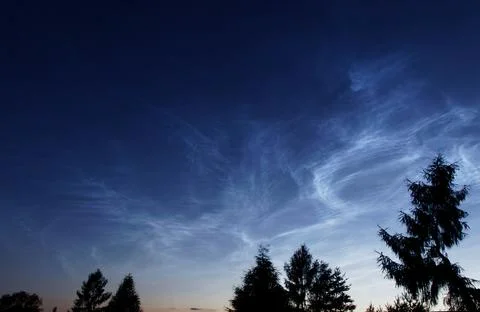 Noctilucent clouds Stock Photos