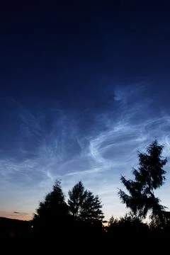 Noctilucent clouds Stock Photos