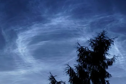Noctilucent clouds Stock Photos
