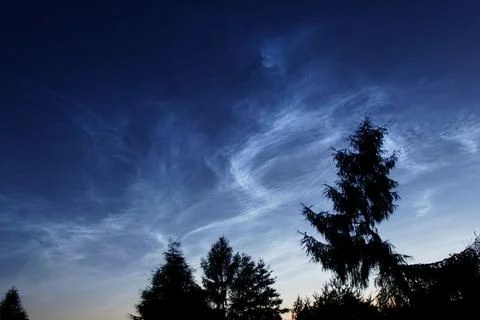 Noctilucent clouds Stock Photos