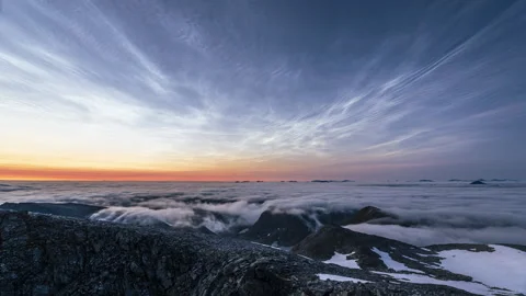 Noctilucent Clouds sky on sunset Stock Footage 250433205