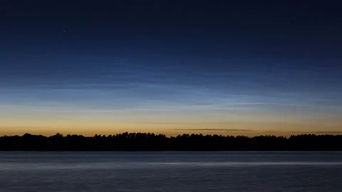Noctilucent clouds, time-lapse 4K. Stock Footage