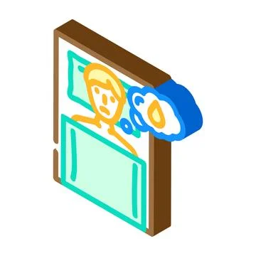 Nocturia urology isometric icon vector illustration 스톡 일러스트