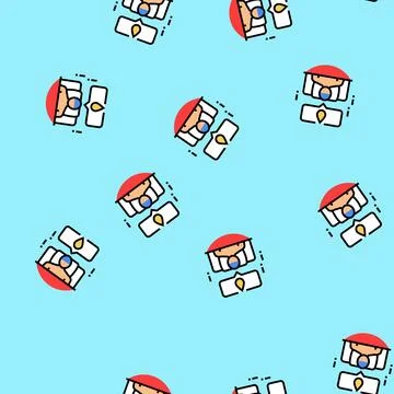 Nocturia urology vector seamless pattern Stock Illustration