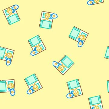 Nocturia urology vector seamless pattern Stock Illustration