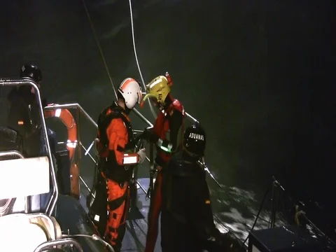 Nocturne rescue training. Stock Footage 106835697