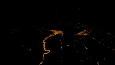 Nocturne side of Earth. River Nile. Stock Footage 123091204