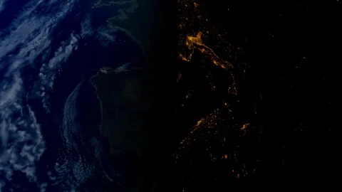 Nocturne side of Earth. Spain. Stock Footage 123091194