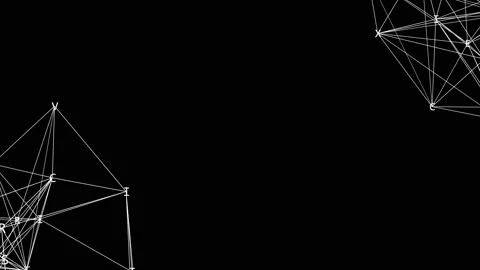 Nodal structures with letters in the corners of the screen.Big data concept Stock Footage 104402730