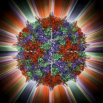 Nodamura virus capsid, molecular model Stock Illustration