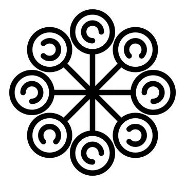 Node blockchain icon, outline style Illustrazione stock