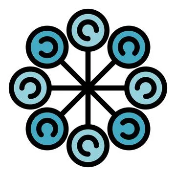 Node blockchain icon vector flat Illustrazione stock