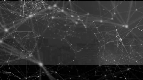 Node brightening initiating link emergence and mesh undulating illustrating data Stock Footage 312771395