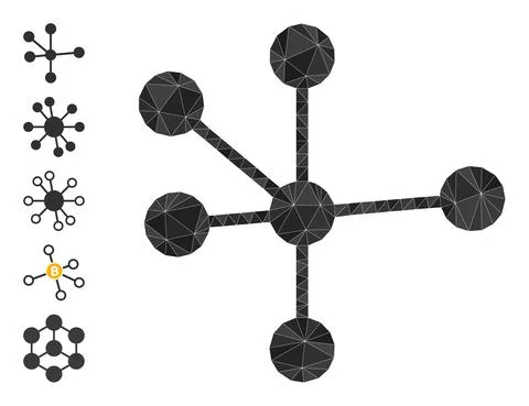 Node Connections Triangle Icon and Other Icons Illustrazione stock