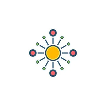 Node Flat Vector Icon. Illustrazione stock