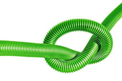 Node on the green  plastic tube Foto stock