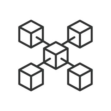 Node, icon in line design. Node, blockchain node, network node, cryptocurrency Stock Illustration