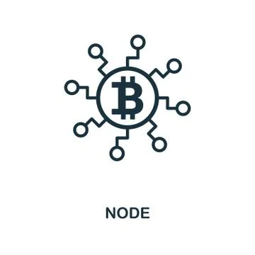 Node icon. Monochrome style design from crypto currency icon collection. UI Stock Illustration