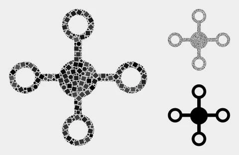 Node Icon Mosaics of Squares and Circles Illustrazione stock