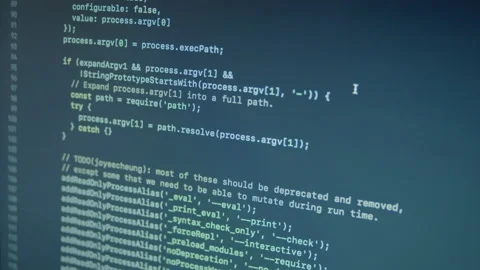 Node js Scroll and Typing Machine Learning Code  Stock Footage 167491477