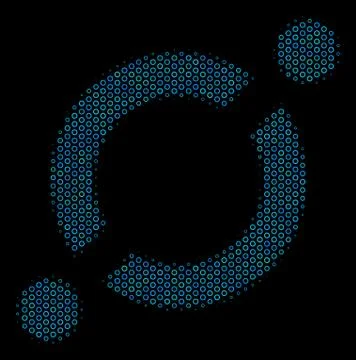 Node Link Collage Icon of Halftone Bubbles Illustrazione stock