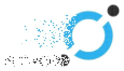 Node Link Disintegrating Pixel Icon Illustrazione stock