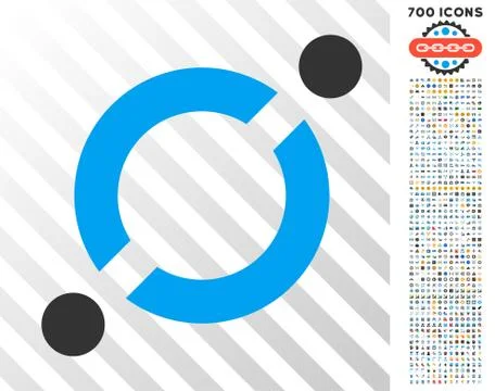 Node Link Flat Icon with Bonus Illustrazione stock