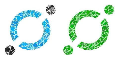 Node Link Icon Ecology Composition of Herbal Items Illustrazione stock