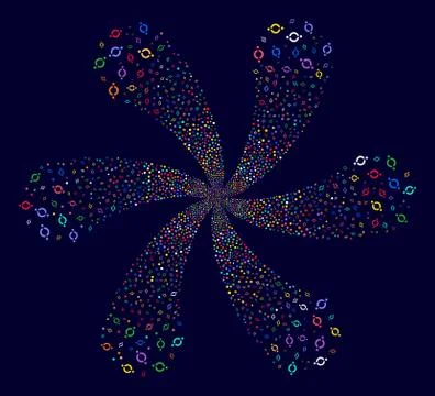 Node Link Swirl Explosion Stock Illustration